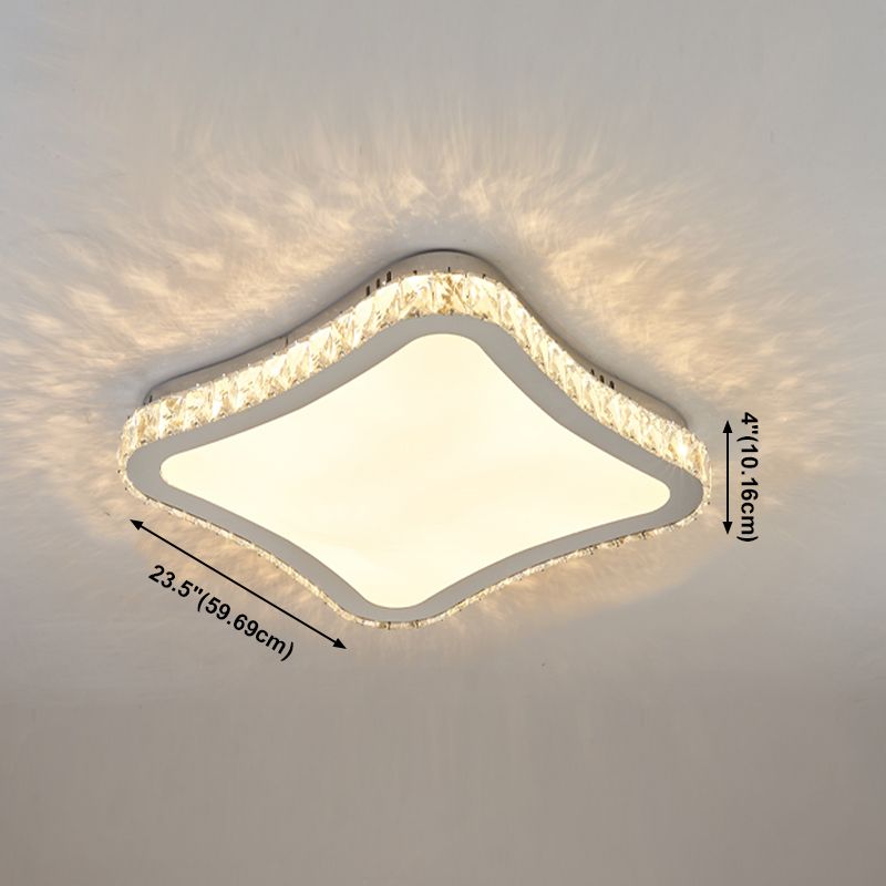 Contemporary Flush Mounted Ceiling Lights LED Crystal Shade Ceiling Mount Lighting