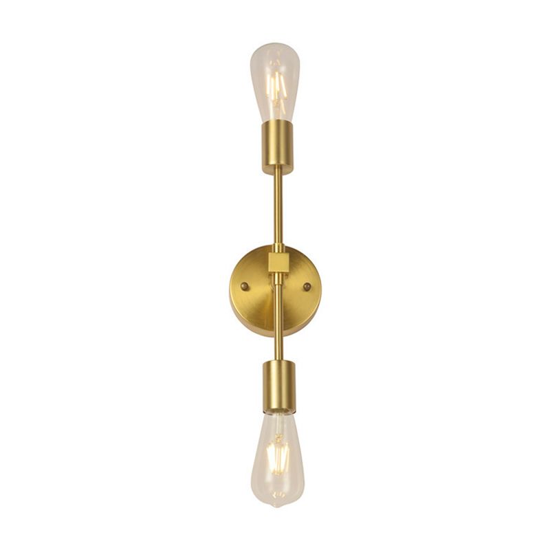 Modern Metal Wall Sconce Cylinder Shape Vanity Lamp for Bathroom in Gold