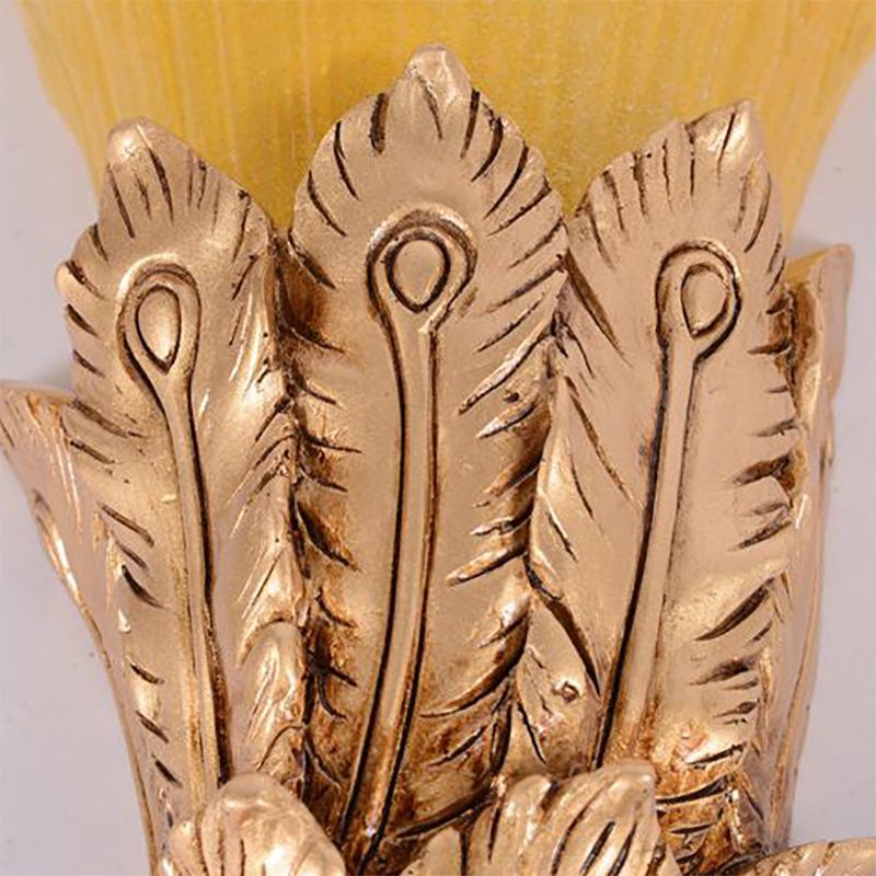 Scharbeglochbernglaswand Lampe Land Style 1 Kopfschlafzimmer Wandleuchte mit grünem/goldenem Pfaudesign