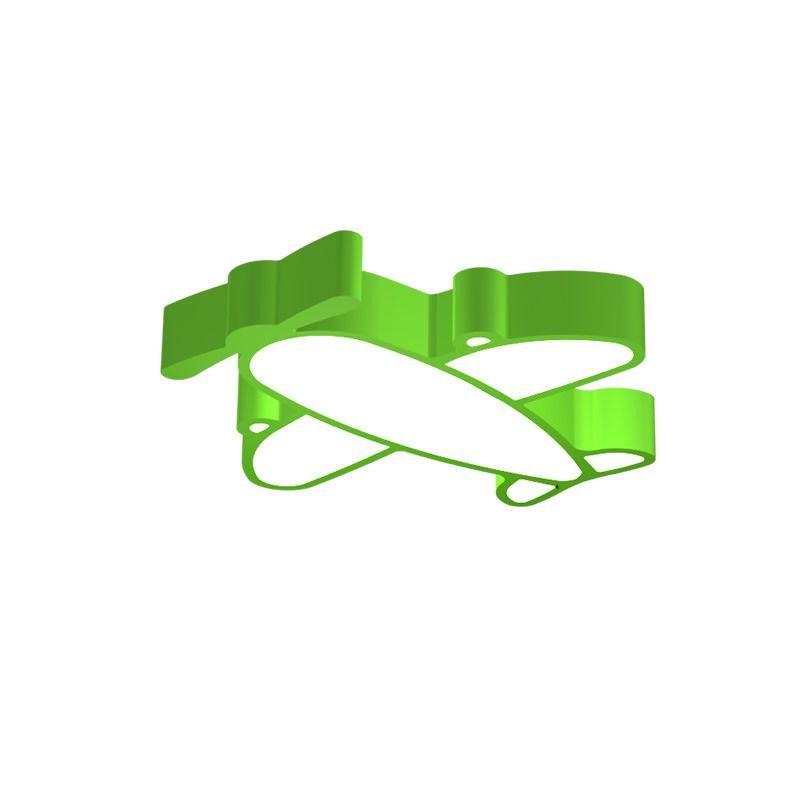 Cartoon Integrated LED Ceiling Lamp Red/Pink/Blue Plane Flush Mounted Light with Acrylic Shade