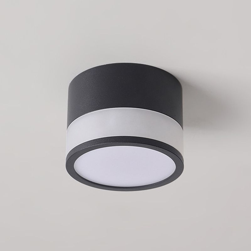 White/Black Flush Mount Lighting Modernism Metal Ceiling Light for Foyer