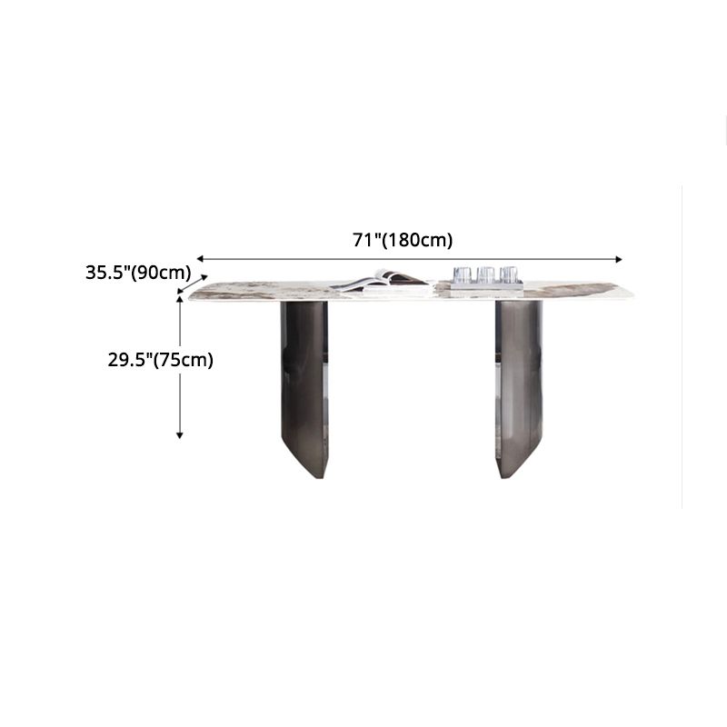 Modern Sintered Stone Top Dining Set Rectangle 1/4/5/7 Pieces Dining Room Table Set