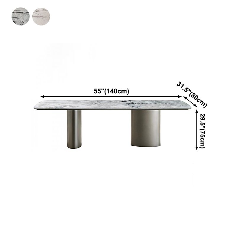 Metal Traditional Luxury Rectangle Table Sintered Stone Top Table for Kitchen