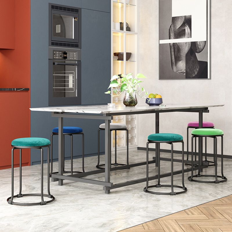 Orange Round Standard Velvet Pure Color Standard for Living Room