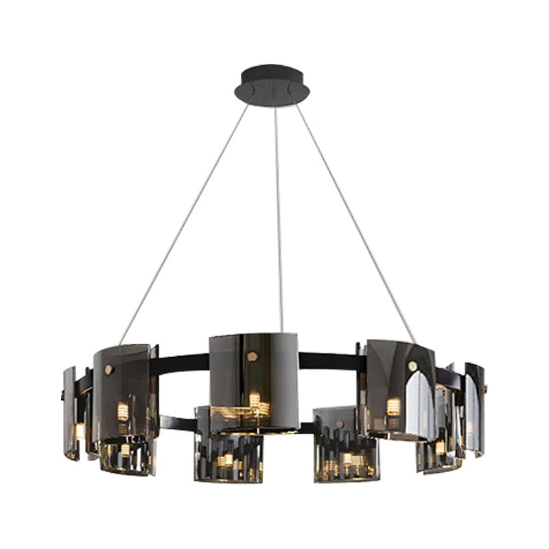 Simple Glass Pendant Lighting Fixture Modern Style Hanging Chandelier for Living Room