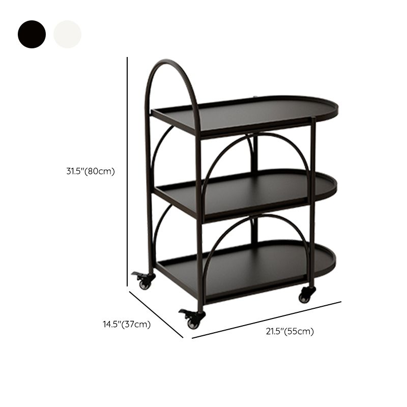Oval 3-Tier End Table with Casters Modern Side Table with Wheels