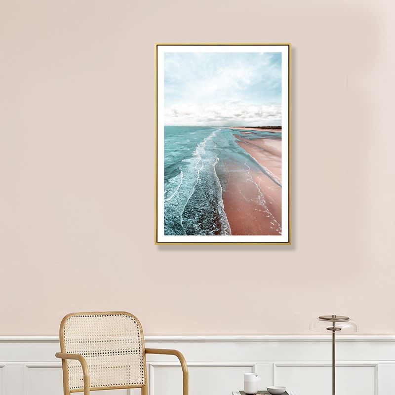 Beach Canvas Tropical Tranquil Seascape Wall Art Print in Green, Multiple Sizes Available