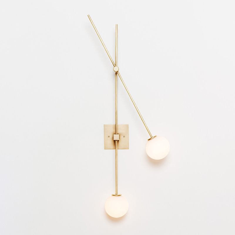 Lampada da parete in stile nordico a 2 luci con latte sfumatura sfumatura Minimalismo Linea lunghe strisce Lampada Posta Sconceo Luci