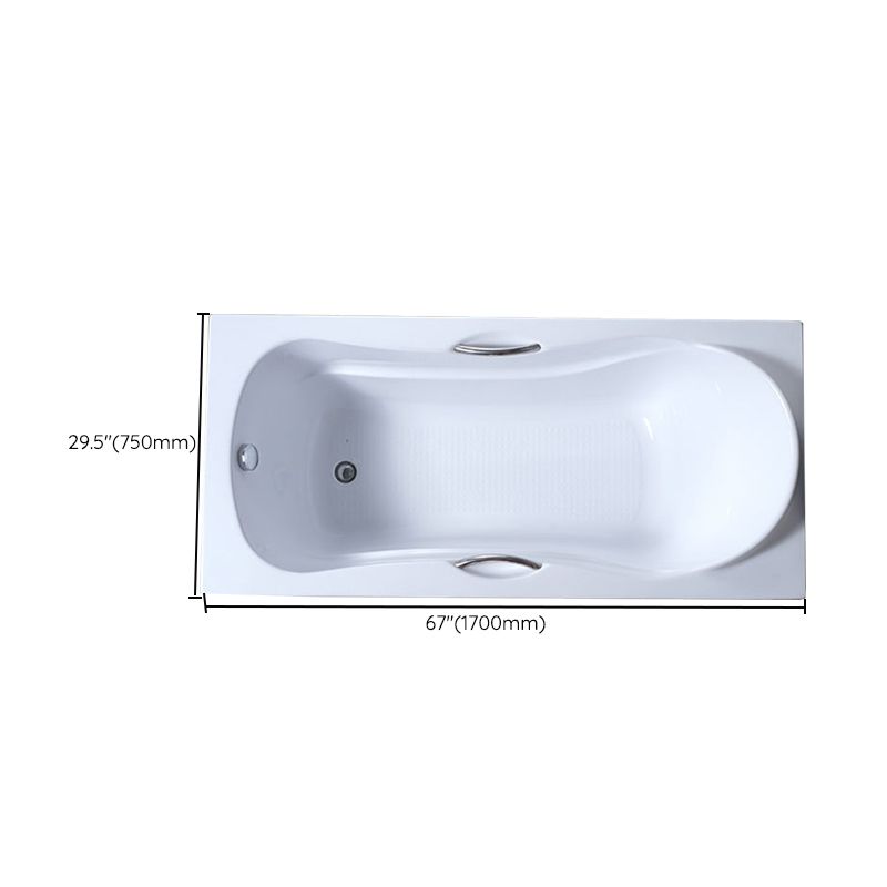 Acrylic Soaking Bath Antique Finish Rectangular Back to Wall Bath Tub
