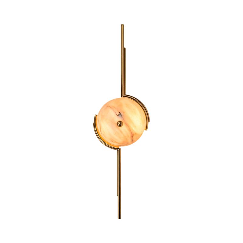 Éclairage mural circulaire en or post moderne d'éclairage mural à LED de marbre de 2 têtes pour la chambre à coucher