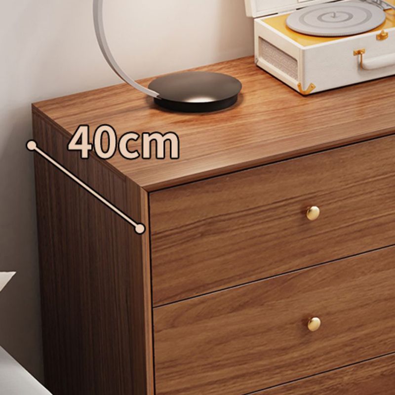 Glam Chest Bedroom Solid Wood Storage Chest in Brown with Drawers