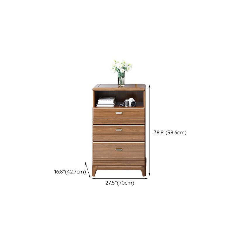 Mid-Century Modern Brown Chest 27.55" Wide 2/3/4 - Drawer Accent Chest