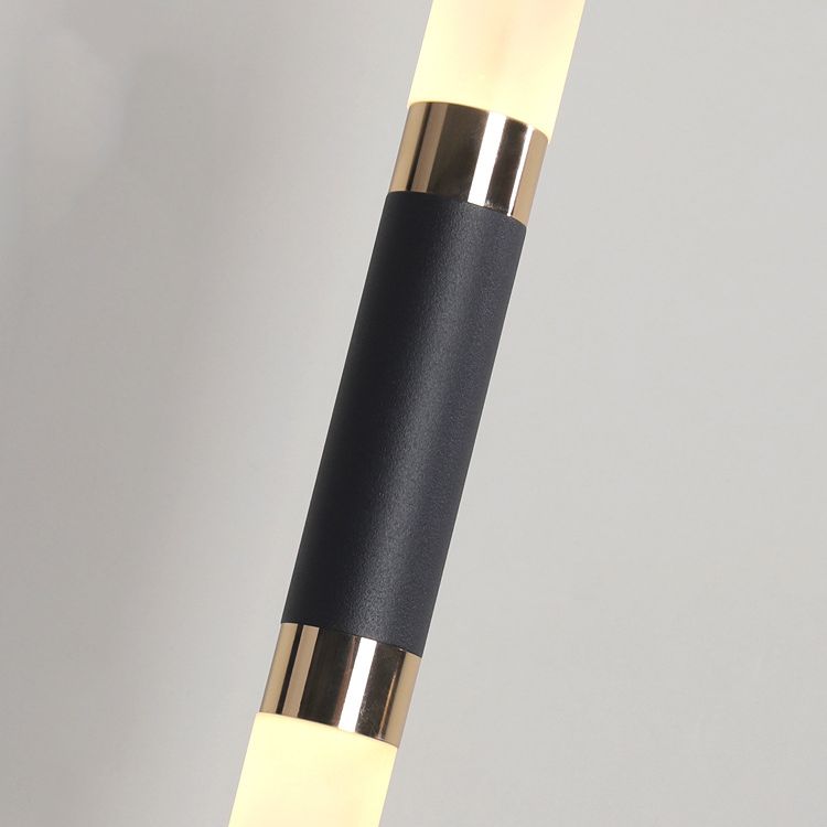 Zwart cilindroid LED hanglamp in moderne eenvoud smeedijzeren hangende lamp met acrylschaduw
