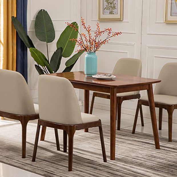 Chaises de salle à manger en bois de style scandinave, chaise sans bras à dossier solide pour salle à manger