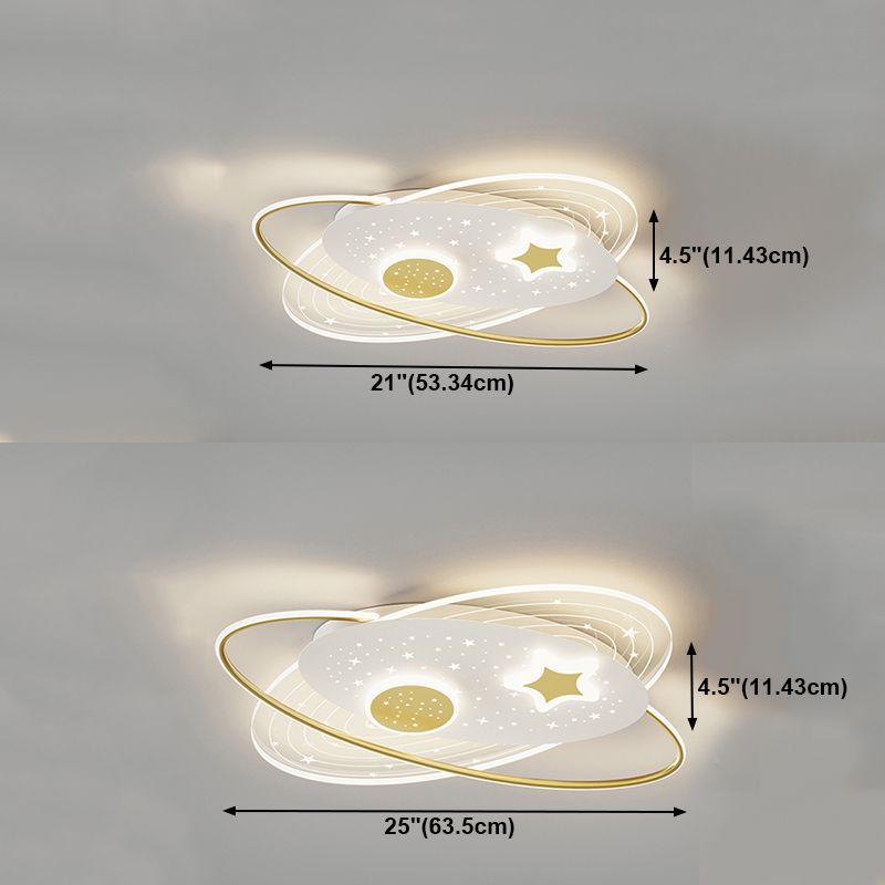 Plafonnier LED de forme ovale en fer moderne, 4 lumières, montage encastré pour chambre à coucher
