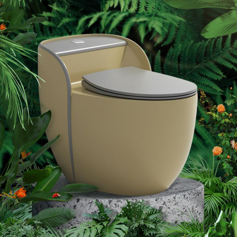 Modern One Piece Round Flush Toilet Floor Mounted Porcelain Toilet Bowl