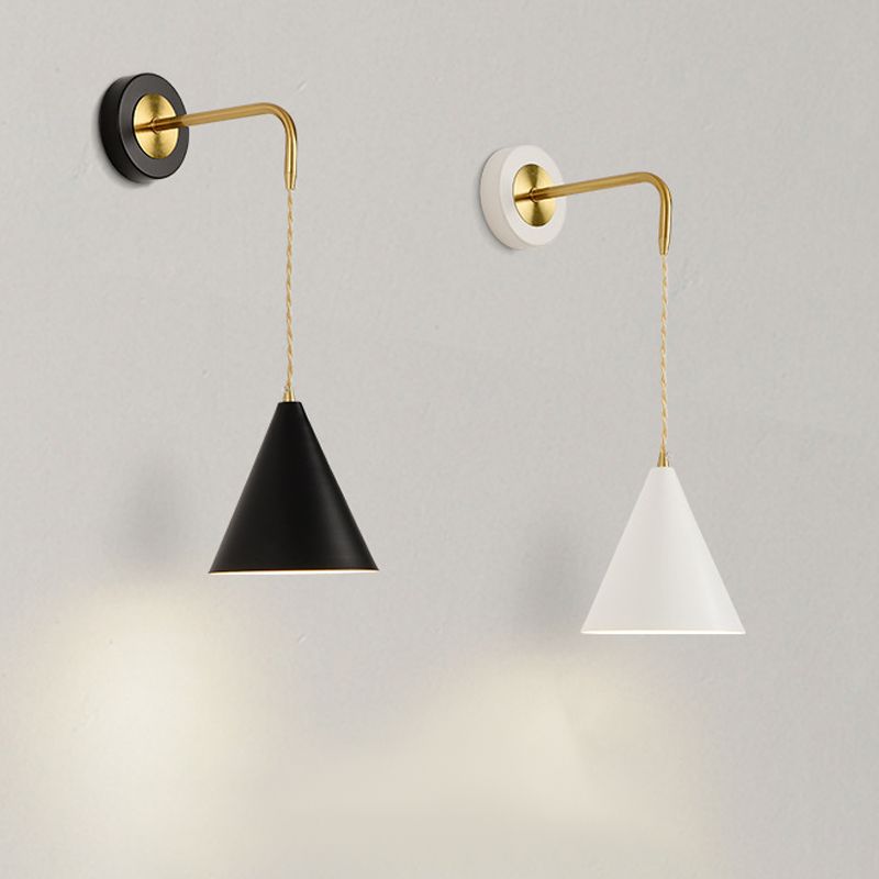Contemporary Metal Wall Light Black/White Lighting for Living Room