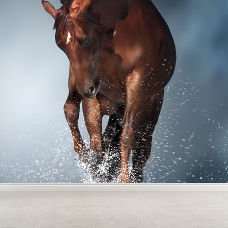 Extra Large Horse Mural Soft Color Non-Woven Wall Decor for Living Room, Personalised