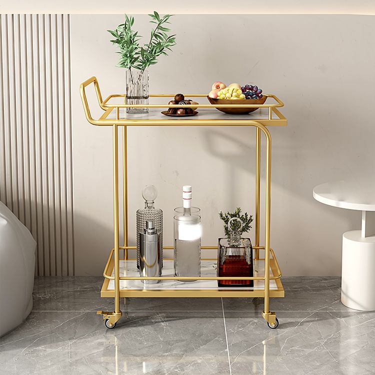 Modern Style Open Storage Kitchen Trolley Rectangular Dining Room Prep Table