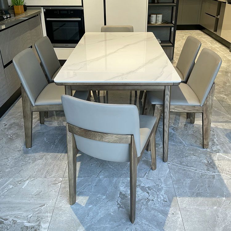 Ash Wood Frame Dinette Table Modern Rectangle Dining Table for Home