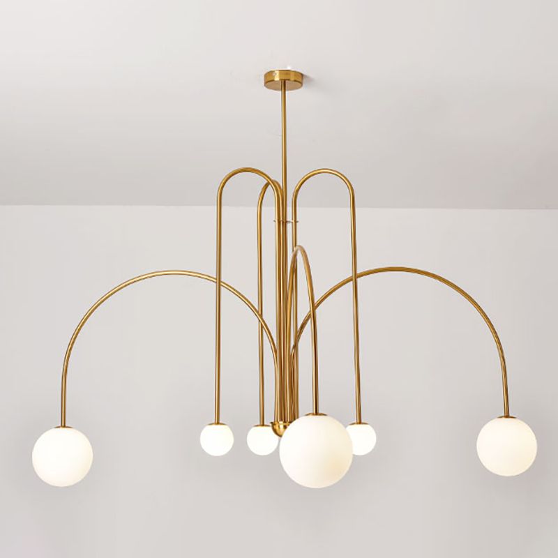 Modern Metal Chandelier Light Fixtures Globe Suspension Pendant Lamps for Living Room