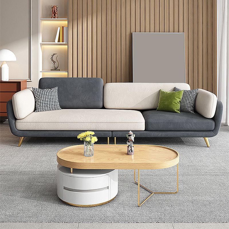 Scandinavian White Pillow Top Arm Sofa/Sectional with Removable Cushions