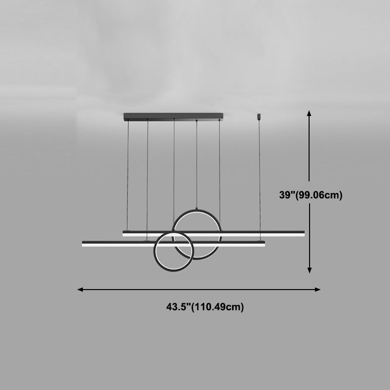 Luci da isola a forma lineare Modern MEDICE METAL INSLAGE A 4 LIGHT LIGHTINI IN NERO