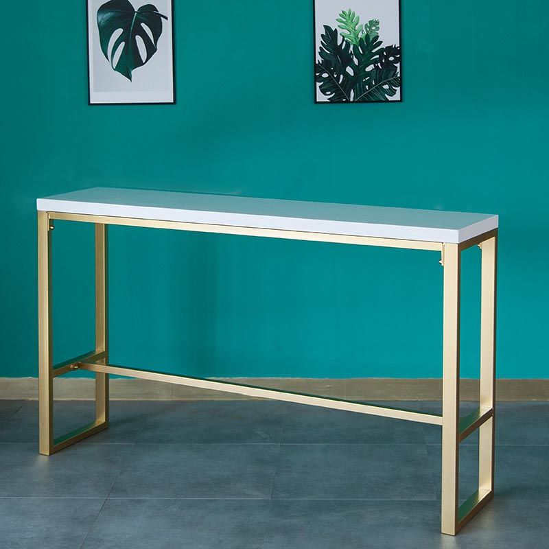Glam Style Bar Table Gold Pedestal Pub Table for Living Room