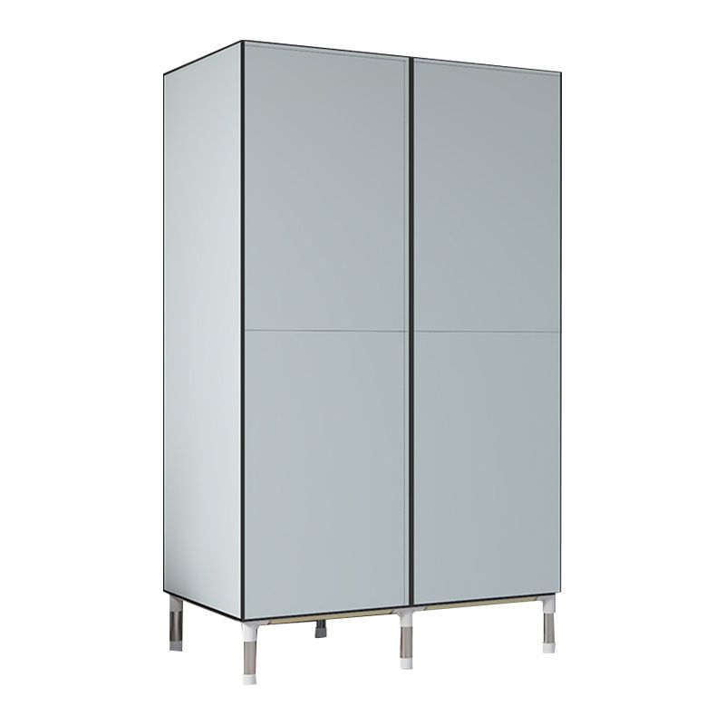 Silver Metal Frame Wardrobe Modern Style Wardrobe Armoire for Bedroom
