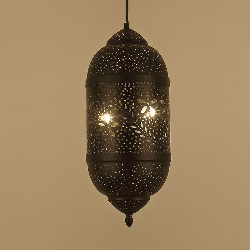 Kit luce appesa a 3 luci araba incisa araba il lampadario a soffitto in metallo in metallo in nero per sala da pranzo