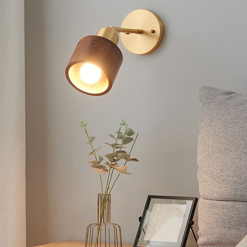 Luz de pared de madera de estilo de pared de estilo contemporáneo para el dormitorio