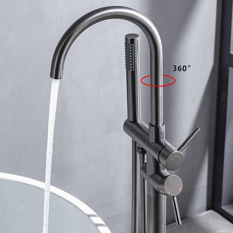 Floor Mounted Copper Freestanding Tub Filler Freestanding Rotatable Tub Filler Trim
