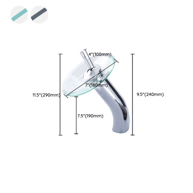 Bathroom LED Faucet Light Lever Handle Waterfall Spout Faucet