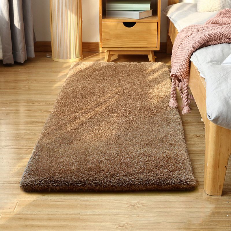 Casual Plain Shag Rug Polyester Indoor Carpet Non-Slip Backing Area Rug for Home Decoration
