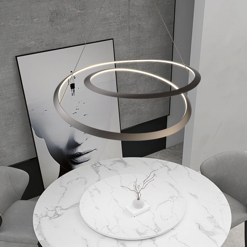 Black Aluminum Hanging Pendant Lights Contemporary Hanging Lamps for Living Room