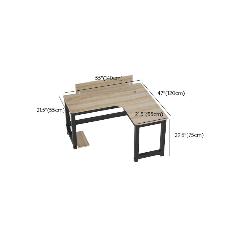 Industrial Office Desk Manufactured Wood L-Shape 29.25 Inch H Writing Desk