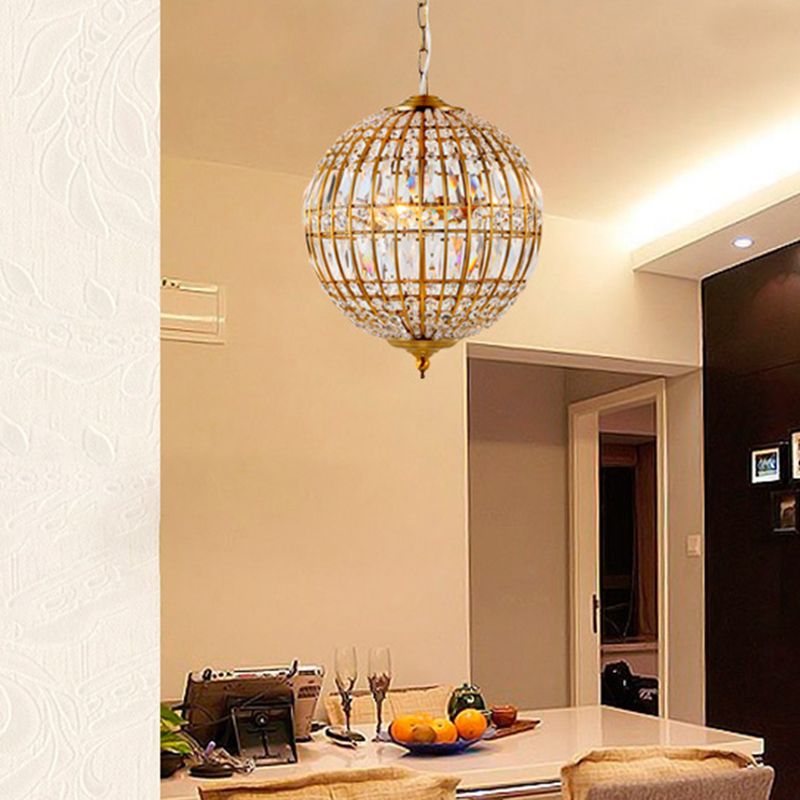 Sphere Dining Room Down Lighting Pendant Classic Clear Crystal Chandelier suspendu