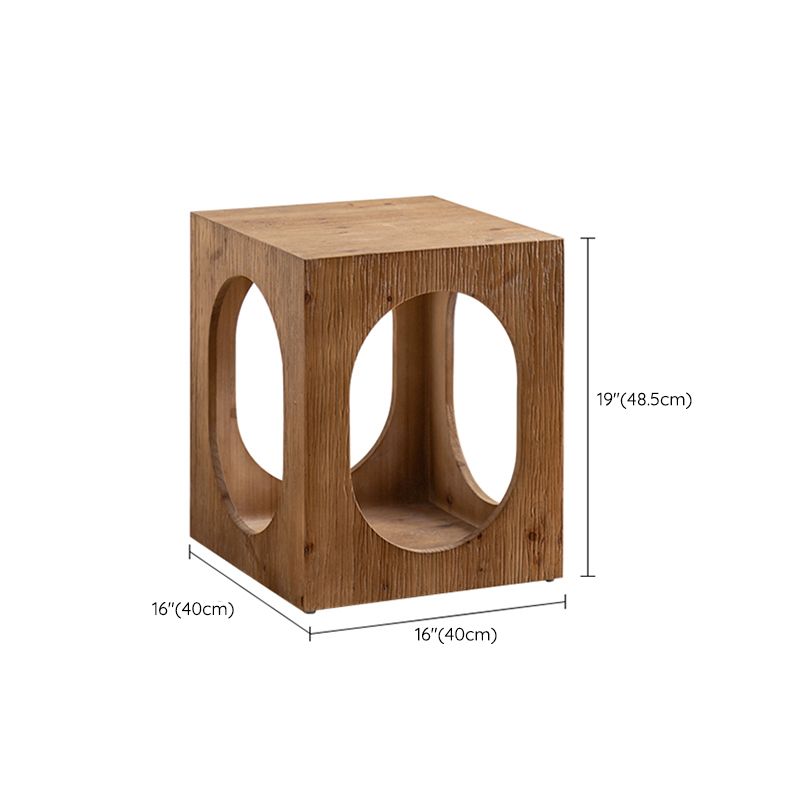 Geometric Shape Accent Side Table Wooden Simple Bedroom End Table