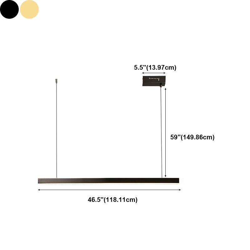 Luz de la isla lineal de estilo moderno metal 1- iluminación de la isla ligera