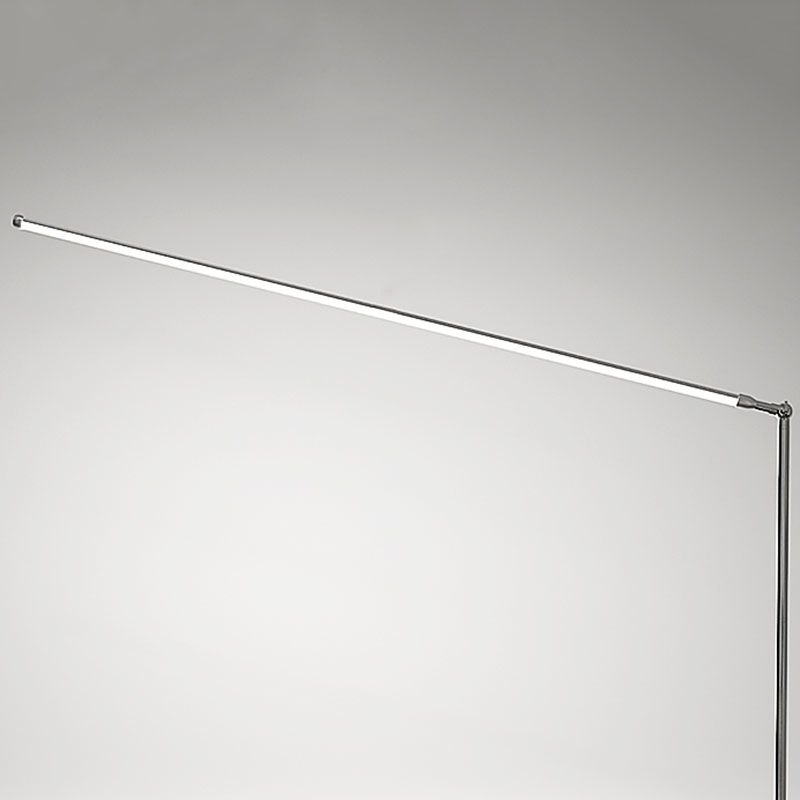 Moderne LED-Stehlampe 1 Licht Silber Metallbodenlicht für Wohnzimmer