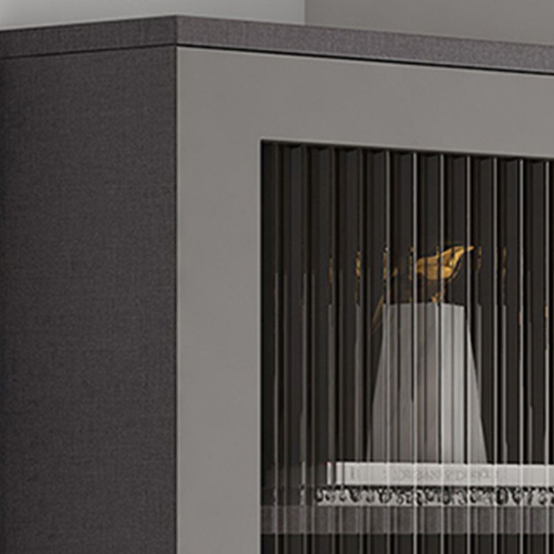 Contemporary Storage Cabinet with Shelf and Glass Doors Triangle Cabinet