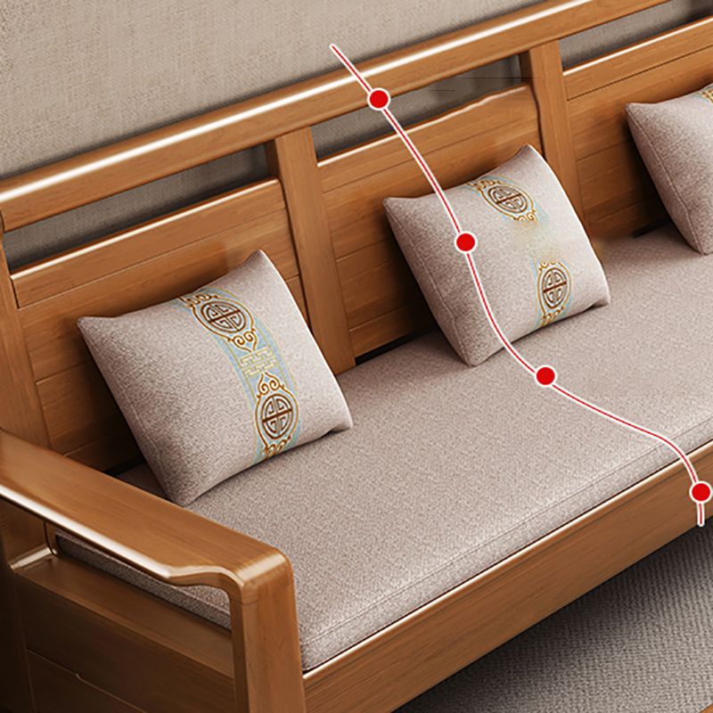 37"H Contemporary Sectional Sofa Fabric Sectional with Bostol Pillows