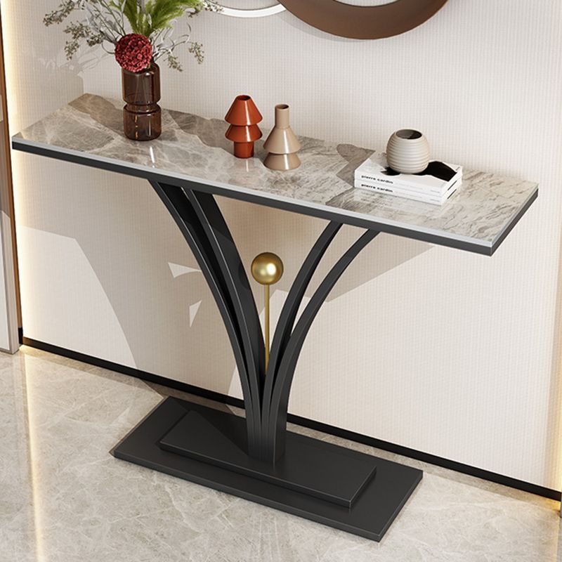 Rectangle for Hall Slate/metal Scratch Resistant Console Table 31.5" Tall