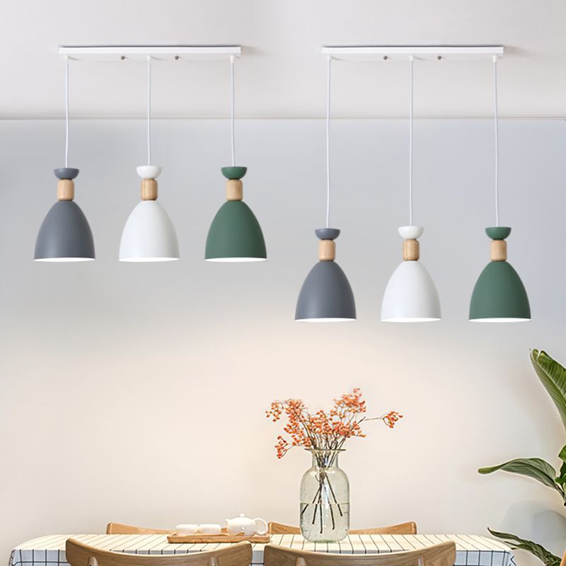 3 Köpfe Anhänger leichter Metallschatten moderne Hanglampen für Wohnzimmer