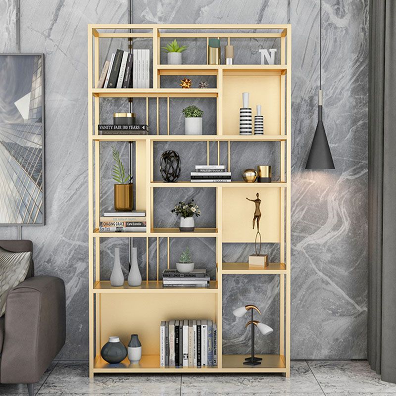 9.84"W 78.74"H Bookshelf Open Back Glam Style for Study Room Home Office