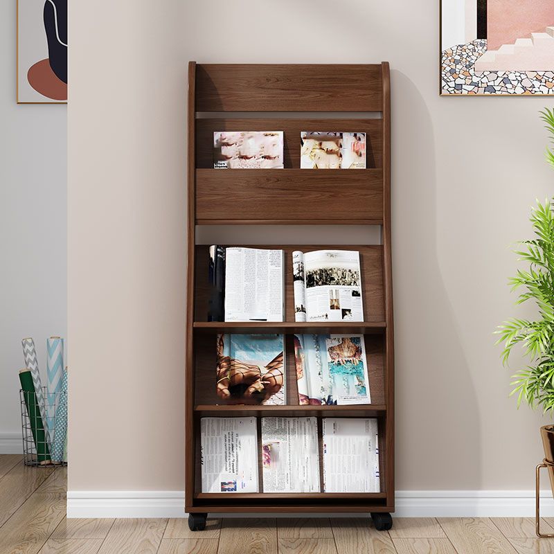 Closed Back Contemporary Bookcase Engineered Wood Vertical Bookshelf with Shelves
