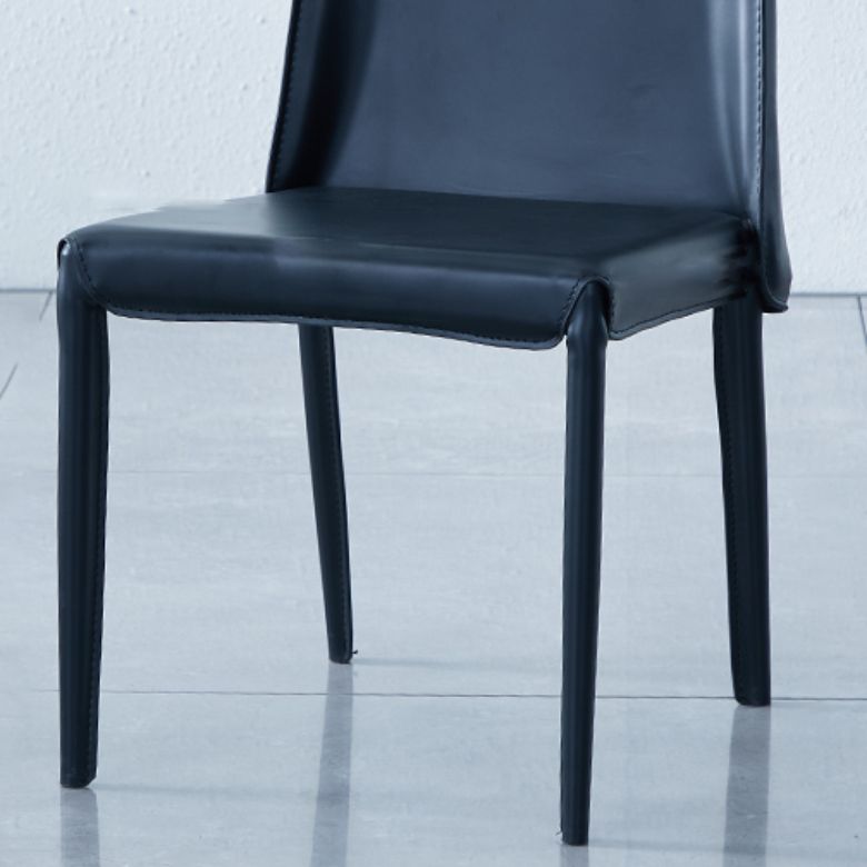 Contemporary Kitchen Dining Chairs Armless Faux Leather Dining Chairs