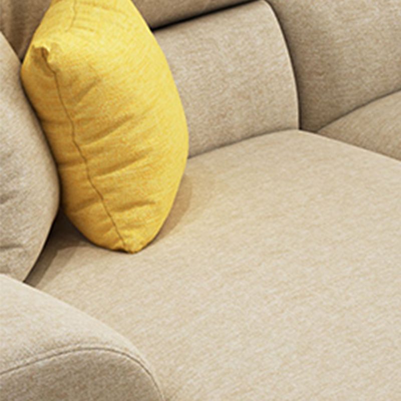 Nordic Cushions Recessed Arm Stationary Sofa Chaise Living Room Fabric