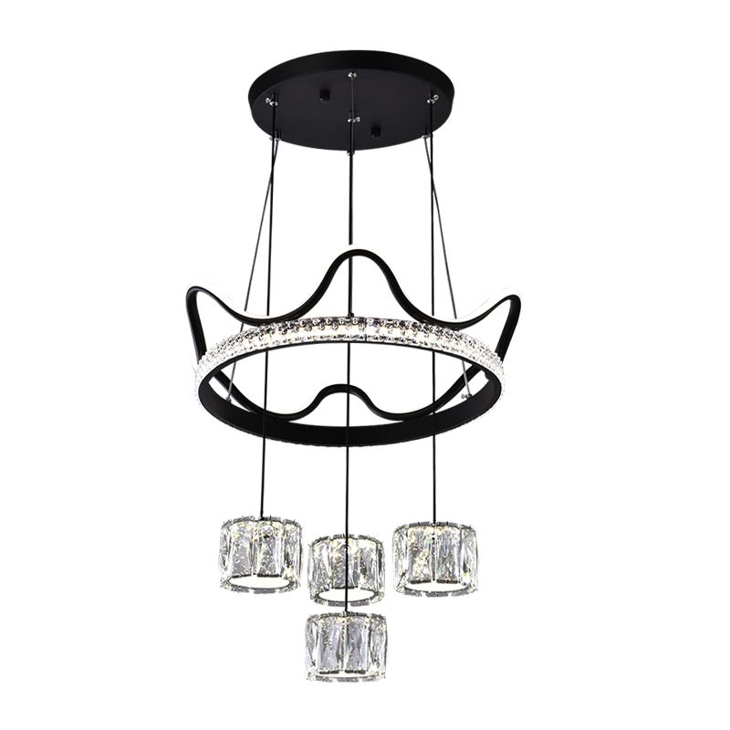 Nordic Crystal Chandelier Geometric 5 Lights Chandelier Pendant for Living Room