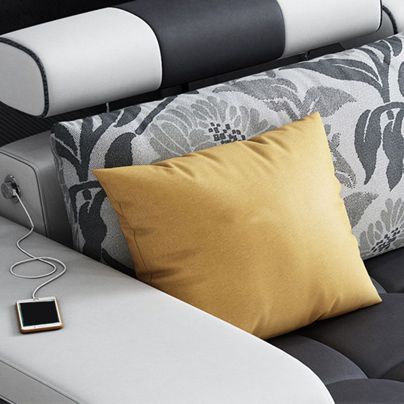 Contemporary Square Arm Stain-Resistant Slipcovered Storage Sofa